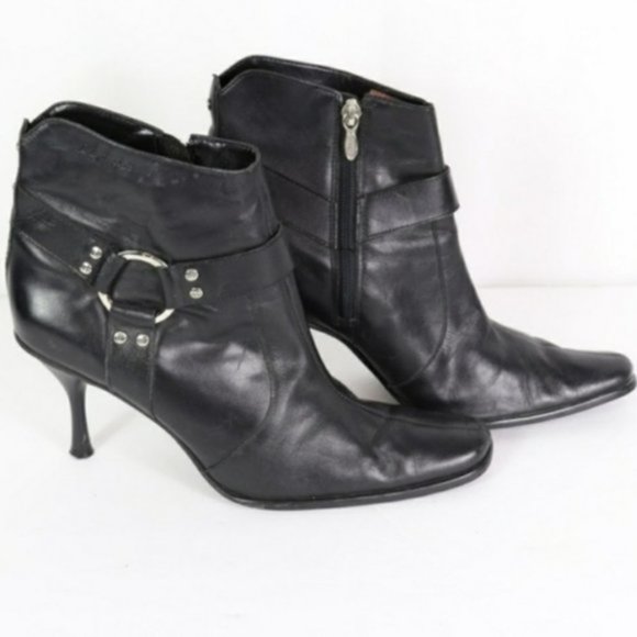 Harley-Davidson Shoes - 💥Sale HD Leather Heeled Bootie Stud Accent 9
